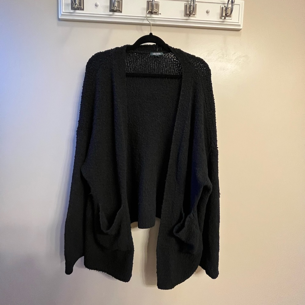 Fuzzy black oversized cardigan